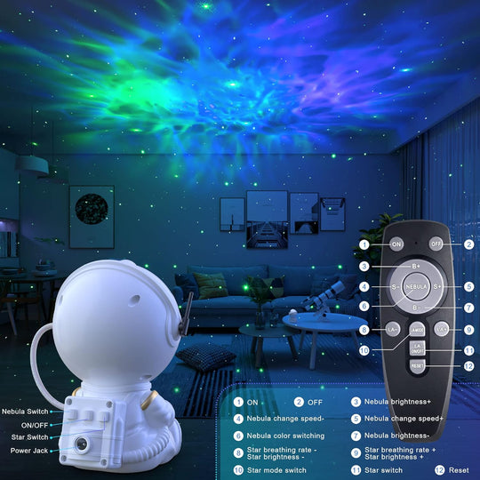 Play Topia© Astronaut Galaxy Projector Starry Night Light 360° Adjustable Projector